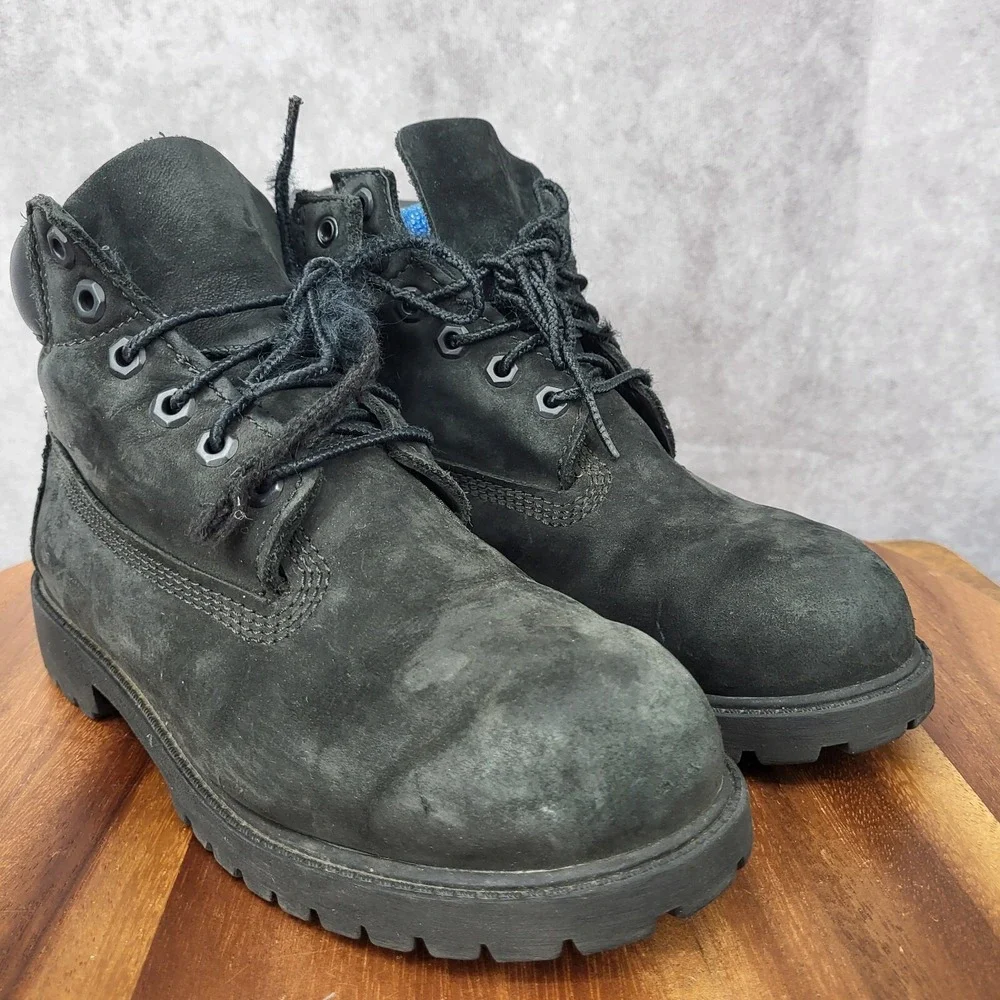 Timberland‎ Boots Youth 3 M Primaloft 200 Gram Black Nubuck Leather Waterproof